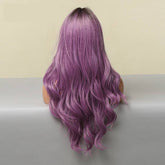 24'' Long Ombre Purple Loose Wave Wig with Middle Part